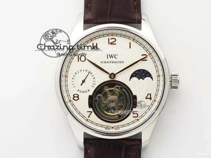MIROTIME 0721 Supportive Portuguese Chrono IW371431 ZF 1:1 Best Edition Gray Dial On Brown Leather Strap A79350 (Slim Movement) 7261
